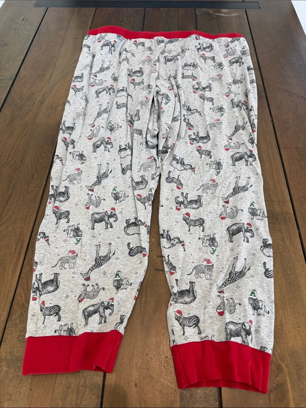 Wondershop at Target Gray Animal Print Pajama Set with Red Trim